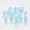 Imitation Austrian Crystal Beads, Grade AAA, K9 Glass, Faceted, Bicone, Cyan, 6x6mm, Hole: 0.7~0.9mm