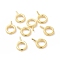 925 Sterling Silver Screw Eye Peg Bails, Ring, Real 18K Gold Plated, 9x6x1mm, Hole: 4mm, Pin: 0.6mm