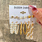 Alloy & Plastic Pearl & Rhinestone Earring Sets, Golden, 7~35mm, 6pairs/set