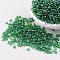 Round 8/0 Glass Seed Beads, Trans. Colours Lustered, Green, Size: about 3mm in diameter, hole: 1mm, about 1097pcs/50g