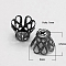 Iron Bead Caps, Gunmetal, 6x4.5mm, Hole: 1mm, Inner Diameter: 5mm