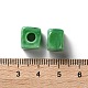 手作りランプワークビーズ  正方形  グリーン  9.5~11.5x10~12x8~8.5mm  穴：3.5~4mm&nbsp;LAMP-Q003-01C-3