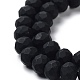 ガラスビーズ連売り  多面カット  艶消し  ロンデル  ブラック  10mm  穴：1mm  約60~61個/連  46~48cm&nbsp;LS-EGLA-A034-P10mm-MD18-4