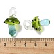 手作りランプワークペンダント  バンピー  キノコ  オリーブ  24.5~29.5x15~18.5mm  穴：2~5mm&nbsp;LAMP-M021-01A-3