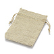 黄麻布ラッピングポーチ巾着袋  ダークカーキ  20x15cm&nbsp;ABAG-Q050-15x20-01-2