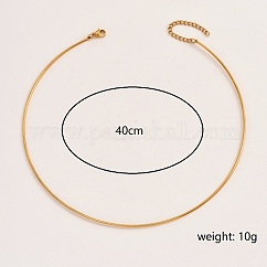 201 Stainless Steel Simple Thin Collar Necklace, Rigid Choker Necklaces, Golden, 15.75x0.06 inch(40x0.15cm)