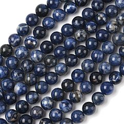 Round Natural Sodalite Beads Strands, 14mm, Hole: 1.2mm, about 28pcs/strand, 15.35''(39cm)