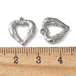 304ステンレスペンダント  ハートチャーム  ステンレス鋼色  13.5x12.5x1.5mm  穴：1.4mm&nbsp;STAS-I330-066P