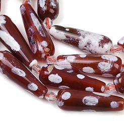 Natural Fire Crackle Agate Beads Strands&nbsp;G-K393-F01-10x30