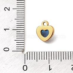 304ステンレスペンダント  ラインストーン付き  ハートチャーム  多面カット  ゴールドカラー  ライトサファイア  9x8x3.5mm  穴：1.2mm&nbsp;STAS-Z199-02G-08