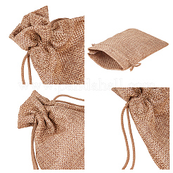黄麻布ラッピングポーチ巾着袋  ミックスカラー  18x13cm  12個/カラー  24個/セット&nbsp;ABAG-BC0001-08-18x13