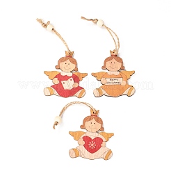 Christmas Theme Wood Big Pendant Decorations&nbsp;HJEW-F011-02