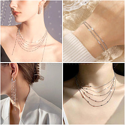 DIY 304 ステンレス フィガロ チェーン ネックレス ブレスレット 作成キット  ジュエリーセット  ステンレス鋼色  2~5x1.5~2x0.2~0.3mm&nbsp;DIY-TA0009-99