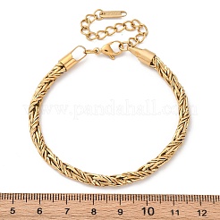 304 Stainless Steel Rope Chain Bracelets for Women&nbsp;BJEW-D338-01G-02
