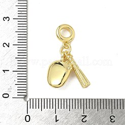 Brass Baseball Bat Mitten European Dangle Charms&nbsp;KK-K293-57G
