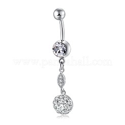 Brass Cubic Zirconia Navel Ring&nbsp;AJEW-EE0004-10