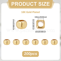 200Pcs Brass Spacer Beads&nbsp;KK-PH0012-51G-01