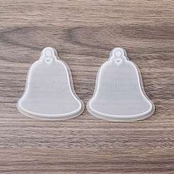 クリスマス シリコン ペンダント 型  ジェッソ樹脂鋳造金型  ホワイト  鐘  65x58x9.5mm  穴：4mm＆5.5x6mm&nbsp;LS-DIY-K073-54B