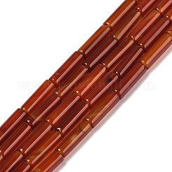 天然赤瑪瑙（染色・加熱）ビーズ連売り  コラム  ブラウン  13~14x4.5mm  穴：1.4mm  約30個/連  15.79~15.94''（40.1~40.5センチメートル）&nbsp;G-H087-H02-01B