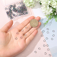 イオンプレーティング（IP）304ステンレス鋼オープン丸カン  虹色  20ゲージ  6x0.8mm  内径：4.4mm  200個/セット&nbsp;STAS-CA0002-21C