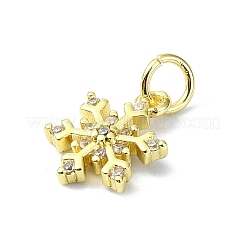 Brass Micro Pave Clear Cubic Zirconia Charms&nbsp;KK-H475-55G-02