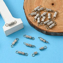 20 セット真鍮ネジクラスプ  ブレスレット作りに  プラチナ  14x3mm  穴：1.8mm&nbsp;IFIN-YW0001-57P