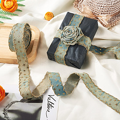 5 Yards Polyester 3D Star Gold Stamping Ribbon&nbsp;OCOR-TAC0023-14A