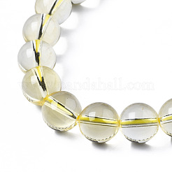 Synthetic Citrine Beaded Stretch Bracelets&nbsp;BJEW-Q692-48A