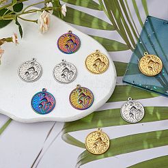 15個3色201ステンレスペンダント  キノコのチャーム付きフラットラウンド  ミックスカラー  29x25x3mm  穴：1.8mm  5個/カラー&nbsp;STAS-SZ0002-83