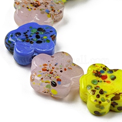 手作りランプワークビーズ連売り  花  カラフル  14~14.5x14~15x5mm  穴：1.5mm  約25個/連  12.99''（33センチメートル）&nbsp;LAMP-R145-08