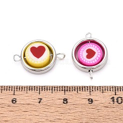 Polymer Clay Beads with CCB Plastic Frame Connector Charms&nbsp;CLAY-T022-35M-06