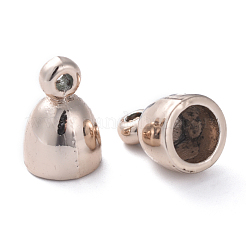 鉛フリー＆ニッケルフリーライトゴールドメッキ合金コードエンド  長持ちメッキ  12x8mm  穴：1.5mm  5.5mm内径&nbsp;PALLOY-J169-94G-FF