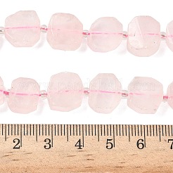 天然石ローズクォーツビーズ連売り  ナゲット  シードビーズで  9.5~13x8.5~12.5x5~6mm  穴：1.2mm  約28~29個/連  14.96''（38cm）〜15.55''（39.5cm）&nbsp;G-I394-D24
