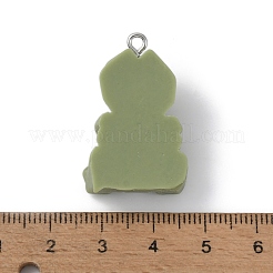 不透明樹脂ペンダント  プラチナメッキの鉄製ループ付き動物チャーム  恐竜  30.5x19x11mm  穴：2mm&nbsp;RESI-B018-01C