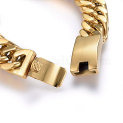 304 Stainless Steel Curb Chain Bracelets&nbsp;BJEW-E346-10G