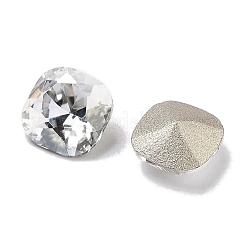 K9ガラスラインストーンカボション  尖ったバック＆バックメッキ  suqare  シルバーシェード  6x6x3mm&nbsp;GLAA-H034-04B-001SS