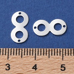 真鍮フィリグリーコネクターチャーム  カドミウムフリー＆鉛フリー  8番目のリンク  925銀メッキ  12.5x6.5x0.5mm  穴：0.8mm&nbsp;KK-F880-04S