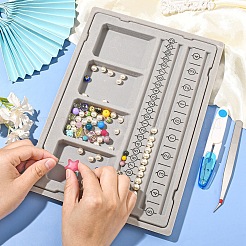 プラスチックフロックブレスレットビーズデザインボード1個  1個のミシンはさみ  1pc アイロンビーズピンセット  グレー  117~285x9.6~195x2~17mm&nbsp;DIY-YW0010-29