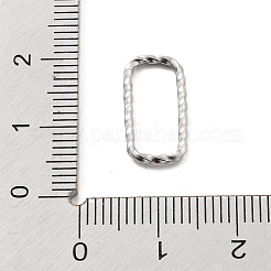 変色しない304ステンレススチール製クイックリンクコネクター  ねじれた開いた連結リング  長方形  16x8x1.4mm  内径：6x14mm&nbsp;STAS-E210-01B-P