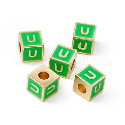 Rack Plating Brass Enamel Beads&nbsp;KK-B060-04G-02U