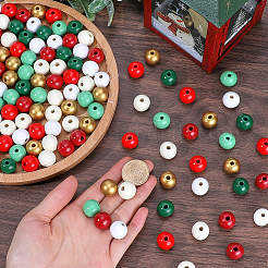 210Pcs 7 Colors Painted Natural Wood Beads&nbsp;WOOD-SP0001-06
