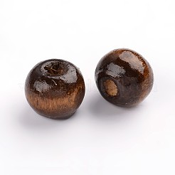 手作りの天然木ビーズ  無鉛の  染め  ラウンド  コーヒー  8mm  穴：2mm  約6000個/1000g&nbsp;TB017