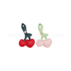 2個 2色 PUレザーペンダント装飾  キーホルダー用  チェリー  ミックスカラー  110x68x15mm  穴：25x23mm  1pc /カラー&nbsp;FIND-NB0005-31