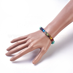 Synthetic Turquoise(Dyed) Stretch Bracelets&nbsp;BJEW-JB03905-03