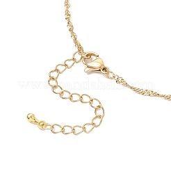 304 ステンレス シンガポール チェーン ブレスレット 作成  ゴールドカラー  6-5/8インチ（16.8cm）&nbsp;AJEW-JB01345-02