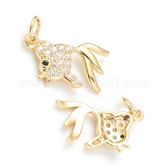 Brass Micro Pave Clear Cubic Zirconia Pendants&nbsp;ZIRC-B010-31G