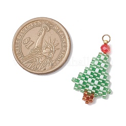 Christmas Themed Glass Seed Beaded Pendants&nbsp;PALLOY-MZ00868-02