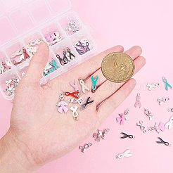 合金エナメルチャーム  意識のリボン  ミックスカラー  プラスチック箱：13.5x7x3cm&nbsp;PALLOY-PH0012-48