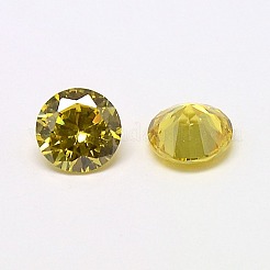 キュービックジルコニアカボション  グレードA  多面カット  ダイヤモンド  ライトカーキ  4x2.5mm&nbsp;ZIRC-M002-4mm-003