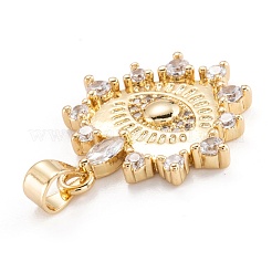 Brass Micro Pave Clear Cubic Zirconia Beads Pendants&nbsp;ZIRC-M114-13G